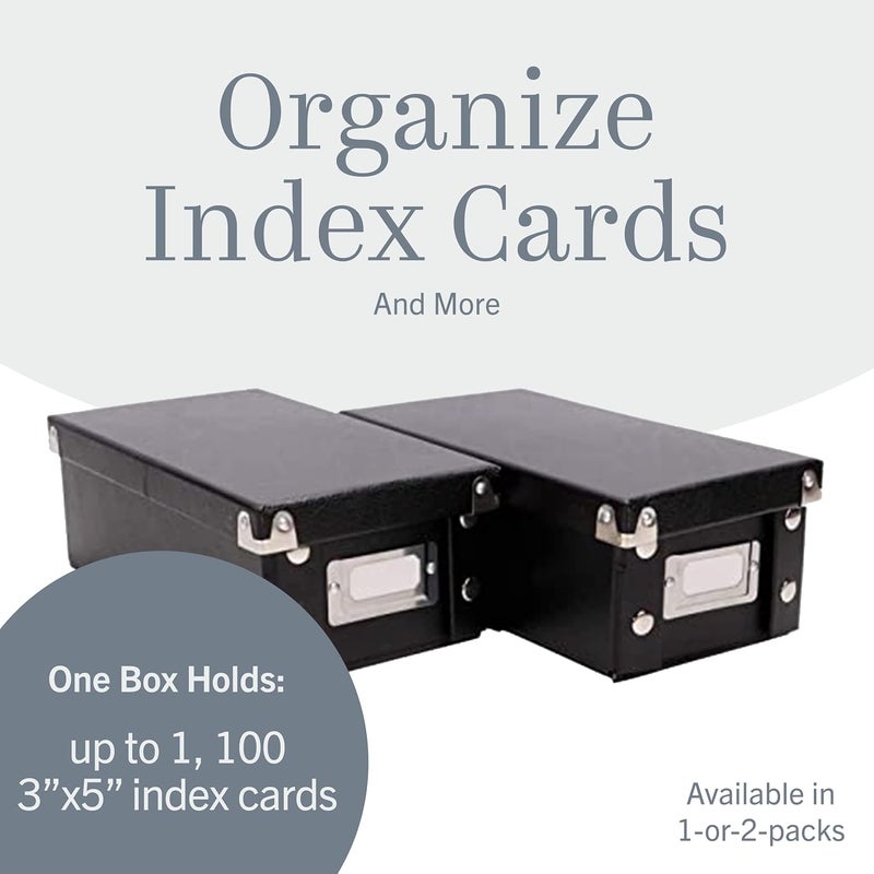 Snap-N-Store Durable Collapsible Index Card File for 1100 4 x 6 Inch Index Cards - Black - Image 4